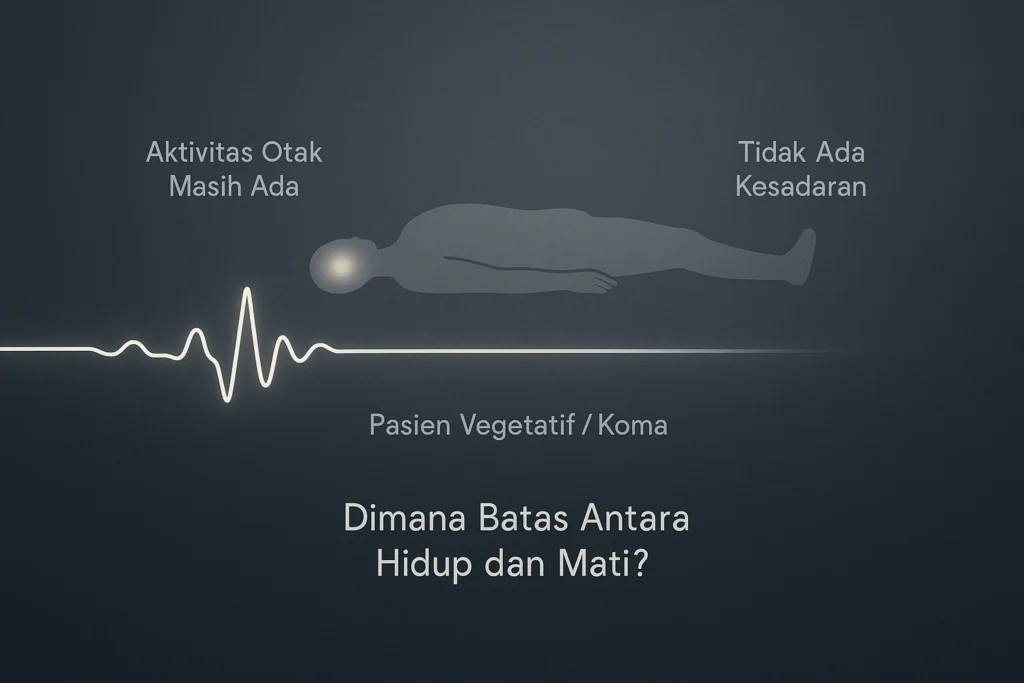 ilustrasi batas hidup dan mati pada pasien koma dengan aktivitas otak tanpa kesadaran manusia