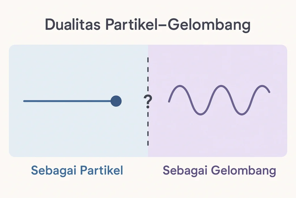 Ilustrasi dualitas partikel-gelombang dalam teori kuantum