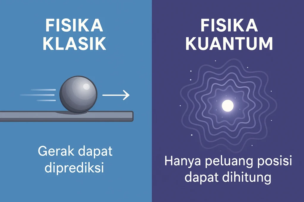Diagram perbandingan antara fisika klasik dan teori kuantum